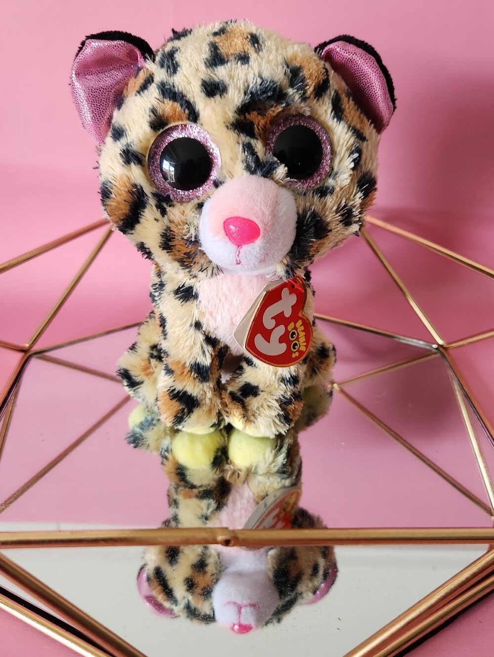 Ty Beanie Boos LIVVIE the Leopard w/Glitter Eyes Plush Toy NEW with TAG